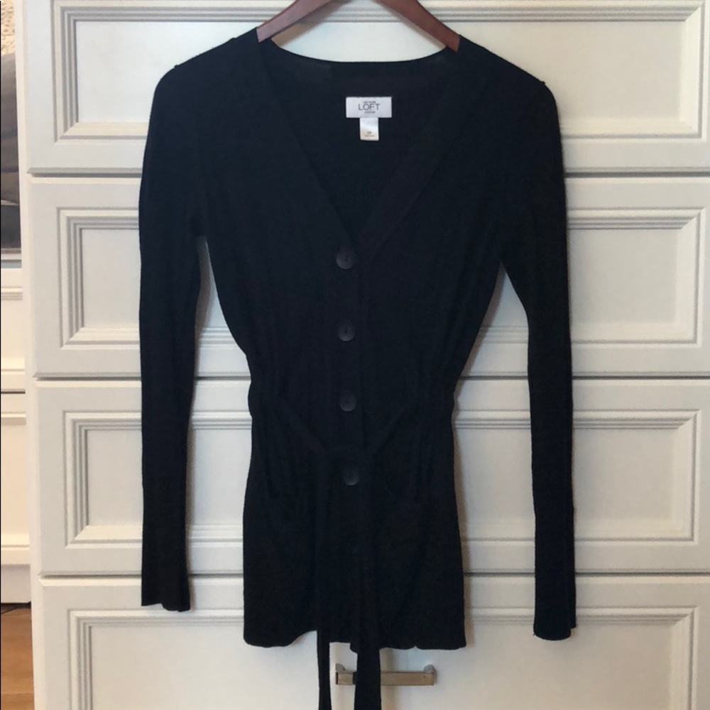 Ann Taylor LOFT button up long cardigan